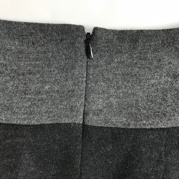 Vince Color Block Pleated Gray Black Wool Skirt with Pockets Size 4 - Picture 4 of 8